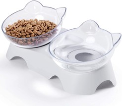 Milifun Cat Food Bowls Elevated Tilted, Anti Vomiting Orthopedic, Indoor Cats. - $32.99