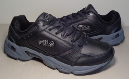 Fila Size 11.5 M MEMORY DECIMUS 7 Black Leather Sneakers New Men&#39;s Shoes - $117.81