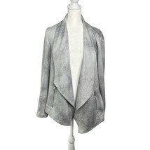 Jones New York Drape Front Jacket Open Blazer Pockets Gray 1X - $39.99