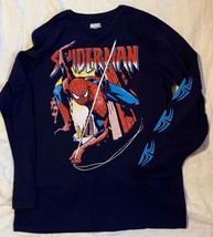 Marvel Youth Unisex XL Spider Man Long Sleeve Blue Graphic T Shirt - £14.35 GBP