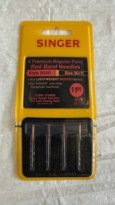 Singer Machine Needles 4 Premium Regular Point Red Band Style 2020 Woven 80/11 Item image 2