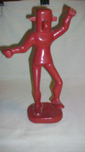 RED PAINTED PLASTER KACHINA FIGURINE, HAND MADE - $47.50