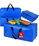 4 Pack Heavy Duty Extra Large Moving Bags Storage Tote - Strong Handles&amp;... - $37.22