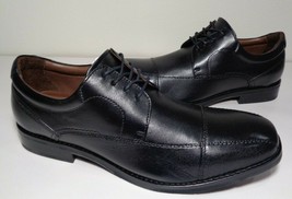 Johnston &amp; Murphy Size 10 M BARTLETT Black Leather Oxfords New Men&#39;s Shoes - $197.01