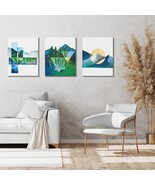 Set of 3 Canvas Wall Art Decor Design Drawn Acrylic Paint House Design 1... - $36.62
