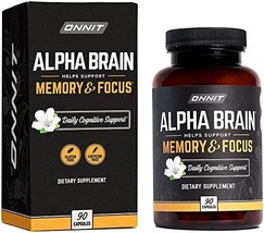 Onnit Alpha Brain Premium Nootropic Brain Supplement Focus &amp; Memory Support-90ct - £95.14 GBP