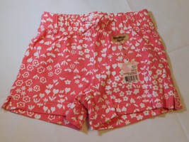 Osh Kosh B&#39;Gosh Girls Youth Shorts Pink White Flowers Size Variations NW... - $12.74