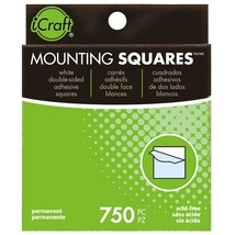 Mounting Squares Permanent Adhesive, 750 Count, 1/2 Inch, White - £14.25 GBP