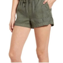 Level 99 Laird Linen Olive Elastic Waist Shorts Size M NWT - £29.84 GBP