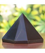 Natural Black tourmaline 8 Faceted Pyramid Healing India - $123.70
