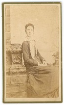 Antique CDV Circa 1870s Pritchard  Beautiful Woman in Scarf &amp; Dress Louisiana MO - £7.46 GBP