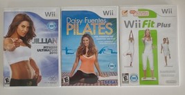 3 Game LOT - Wii FIT Plus &amp; Jillian Michaels Fitness &amp; Daisy Fuentes Pilates - £7.95 GBP