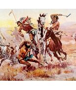 When Blackfeet And Sioux Meet Charles Russell Western 1980 Greeting Card... - $24.99