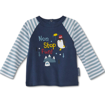 NEW Little Wonders Newborn 0-3 Month Raglan T-Shirt Non Stop Fun Penguin  - £8.54 GBP