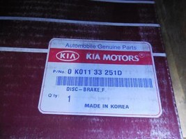 NEW OEM FACTORY KIA Sportage Front Brake Rotor Disc SHIPS TODAY 0K01133251D - £40.33 GBP