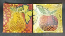 Vintage Bent Glass Plates, Signed Wendy Bentley, Set of 2, Square and Rare   OBO - £18.69 GBP