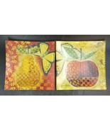 Vintage Bent Glass Plates, Signed Wendy Bentley, Set of 2, Square and Ra... - $468.00 MXN