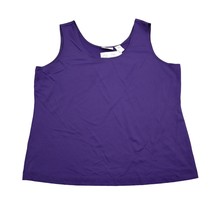 Chicos Shirt Womens 2 Purple Plain Scoop Neck Sleeveless Casual Tank Top - $18.69