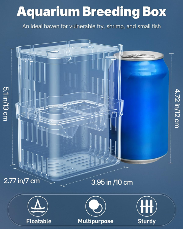 Pawfly Aquarium Breeding Box - Transparent Plastic Breeder Box for Fish Tank, Fr Item image 2