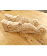 2 Large Seahorse Wood Corbels Nautical Decor Porch Mantle Shelf Bracket ... - $114.99