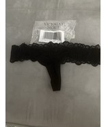 S Victoria&#39;s Secret PINK Black Thong Panties Extra Low Rise Solid Lace W... - €18,72 EUR