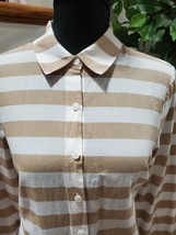 ColdWater Creek Women&#39;s 100% Cotton Collared Button Down Short Sleeve Shirt M - £20.84 GBP