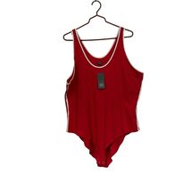 Wild Fable 3x Woman’s Body Suit Red With White Striped Sleeveless Plus X... - $9.90