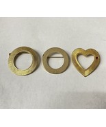 Vintage Brooch Scarf Clip Heart Red Stone Textured &amp; Smooth Wreath LOT 3 - €15,13 EUR