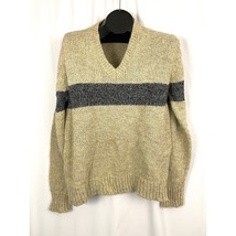 VTG Oak Tree Acrylic Chunky 90s Sweater Men&#39;s LARGE Retro Casual V-Neck - $19.79