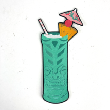 Tiki Mug Tropical Cocktail Large 12&quot; Tall Embroidered Patch Sew Iron Wax Back - £19.21 GBP