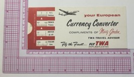 TWA Airlines Eurpoean Currency Converter Vintage 1950&#39;s - £11.71 GBP