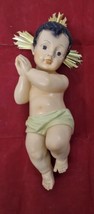 Wooden Baby Jesus Figure Sculpture Hand Made Christmas Decor For Holy Land - £312.89 GBP