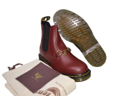 Dr Martens Needles Boots Mens 9 Cherry Red Leather Chelsea Snaffle Smooth 2976 - $169.17