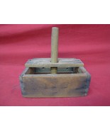 Antique Hand Carved Wood Butter Mold Press Stamp - £62.53 GBP