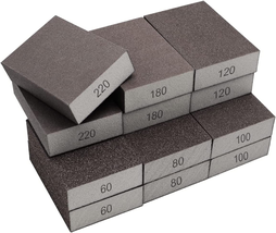 12 Pcs Sanding Sponge 60/80/120/180/220# Coarse Medium Fine Sanding Blocks Set f - £10.96 GBP
