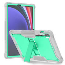 For Samsung Galaxy Tab S9+ Shockproof Silicone Hybrid PC Tablet Case with Holder - £11.06 GBP