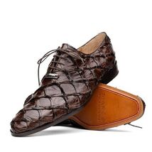 Olivieri Genuine Pirarucu Skin Classic Dress Shoes Brown image 2