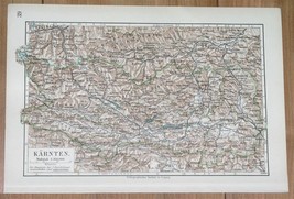 1912 Antique Map Of Carinthia Kärnten Klagenfurt Villach Austria - £13.40 GBP