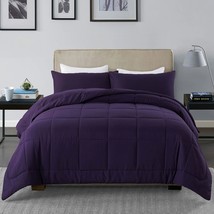 Downcool 3-Piece Queen Comforter Set - Down Alternative, Purple, 88&quot;X90&quot; - $42.96