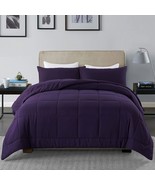 Downcool 3-Piece Queen Comforter Set - Down Alternative, Purple, 88&quot;X90&quot; - $42.96