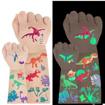 Dinosaur Temporary Tattoo Kids 72 Glow In The Dark Kids Tattoos for Kids Waterpr - £14.68 GBP