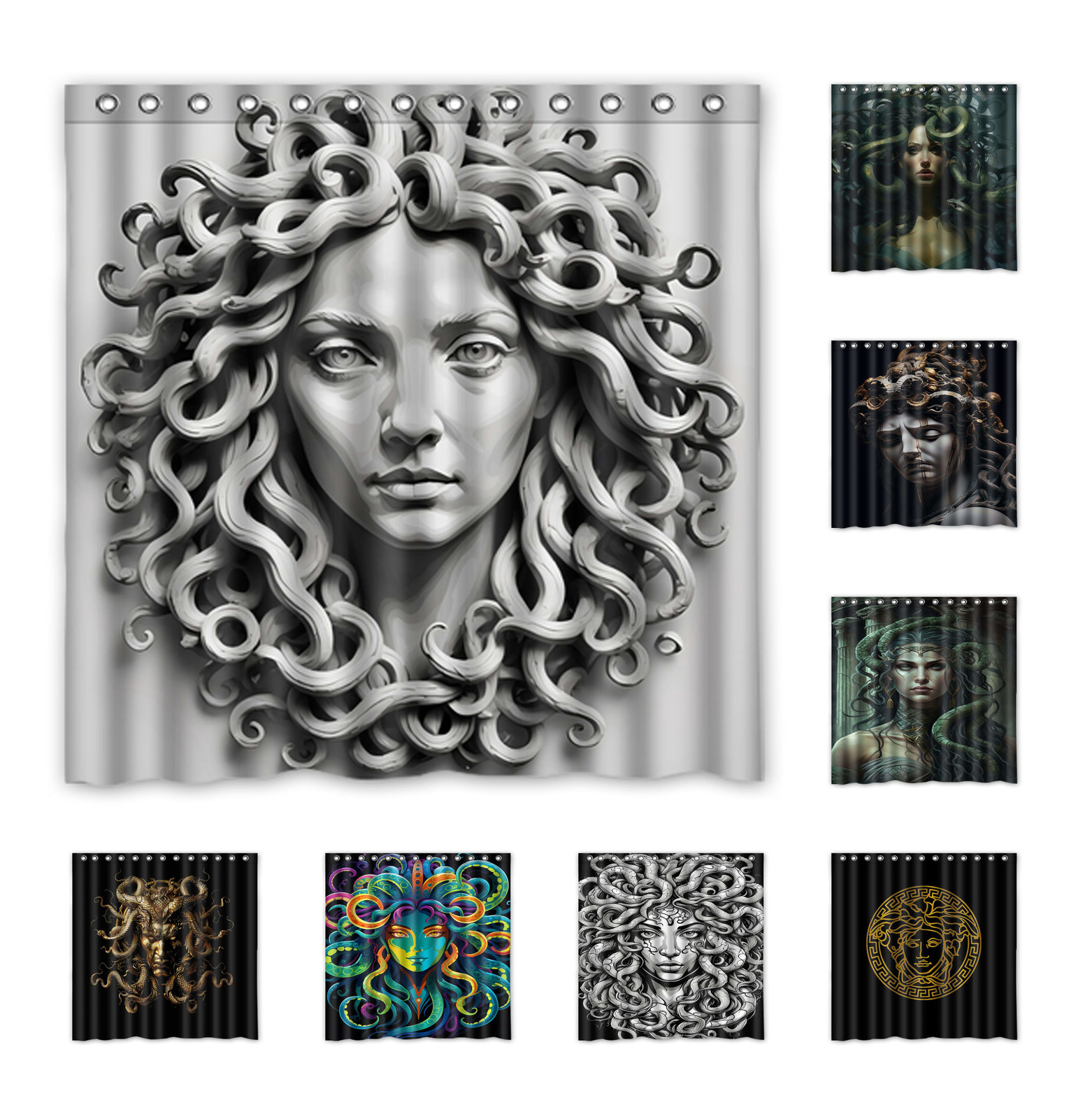 New!!! Medusa Head Custom Waterproof Polyester Shower Curtain 4 size - $30.00+
