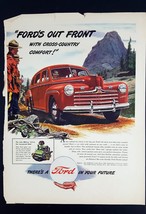 1947 Ford Magazine Print Ad Out Front with Cross Country Comfort - $6.93