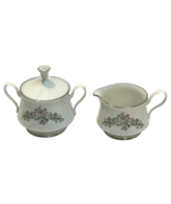 Tenderly Oxford Bone China Cream &amp; Sugar Set 3 Piece White Floral Lenox - $108.90