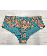 Time And Tru Womens Mid Rise Cheeky Fit Floral Bikini Plus Size 1X Teal ... - €10,29 EUR