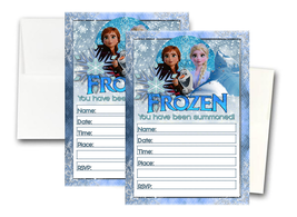 12 Frozen Birthday Invitation Cards (12 White Envelops Included) #1 - £15.62 GBP