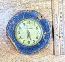 Small Old New Haven Clock Very Well Worn Case (Running/Spring Is Good) (... - $29.99