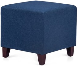 Joveco Ottoman Foot Rest 16&quot; Square Fabric Stool (Royal Blue) Navy Blue - £79.00 GBP
