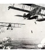 German Bases In Belgium Raided By Airmen WW1 Print 1917 Biplanes SmDwC5 - $40.73 CAD