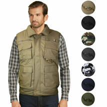 Men&#39;s Premium Multi Pocket Zip Up Military Fishing Hunting Utility Tacti... - $41.53+